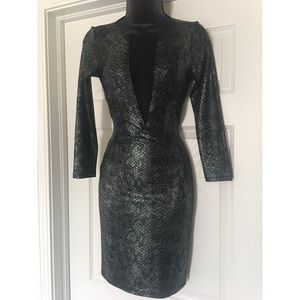 Snake Skin Backless Mini Dress
